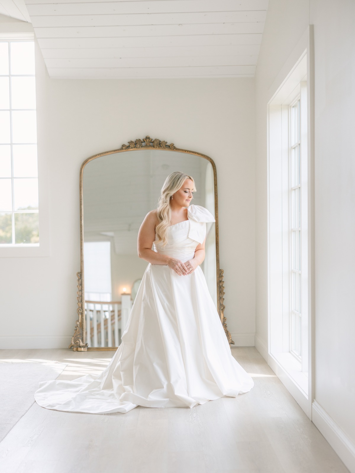 one shouldered wedding dress