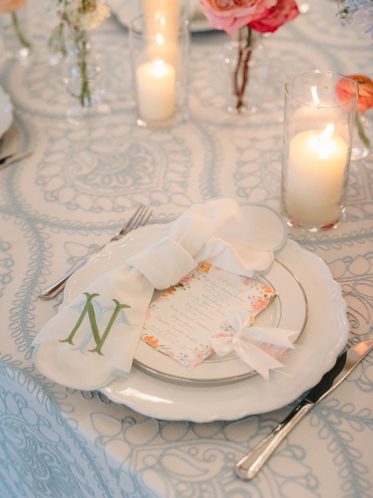 embroidered napkins for wedding