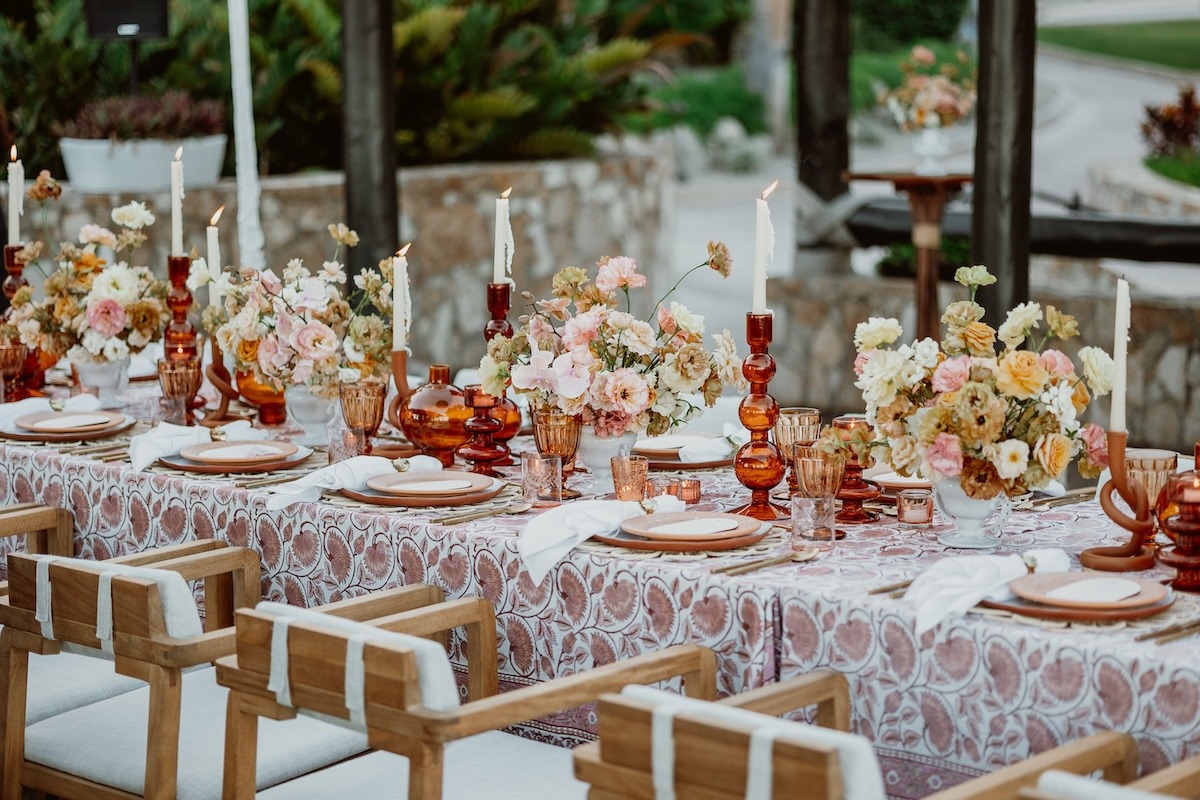 amber glass candle holders