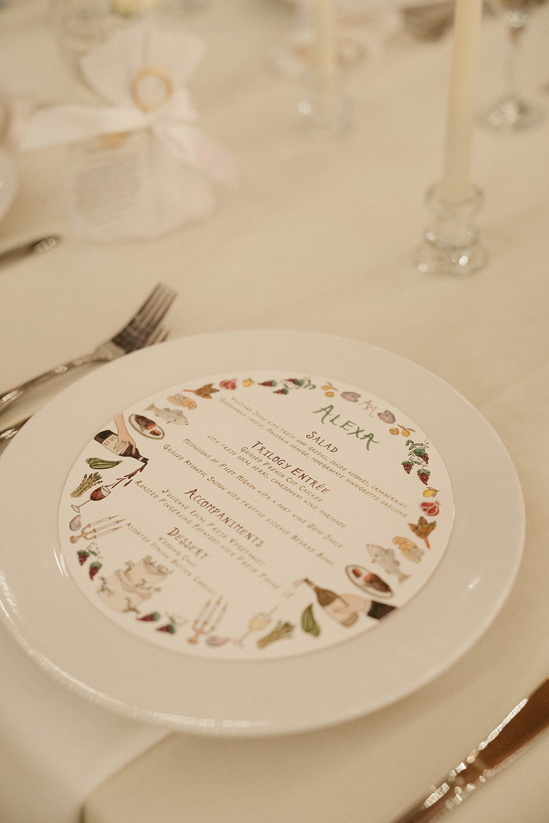 circular wedding menus