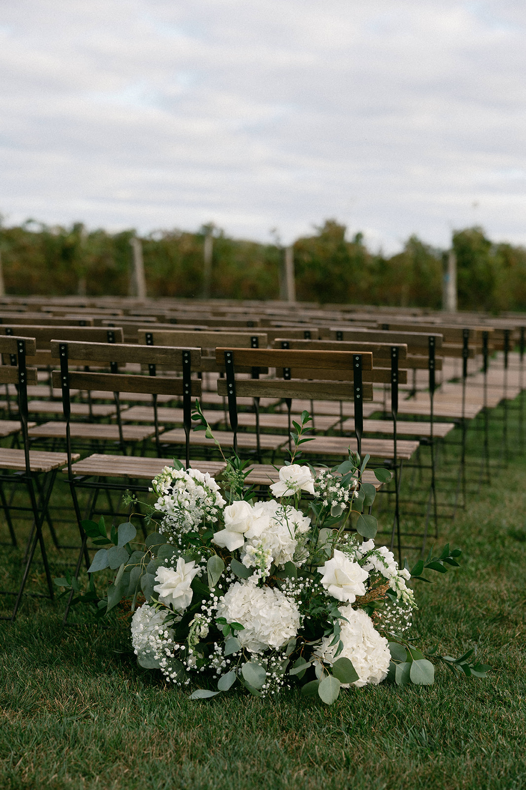 wood folding chairs for vineyard wedding