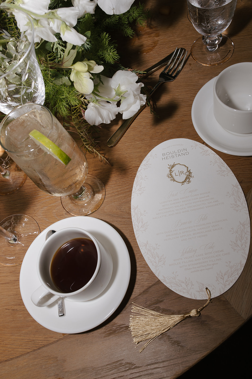 menu with tassel