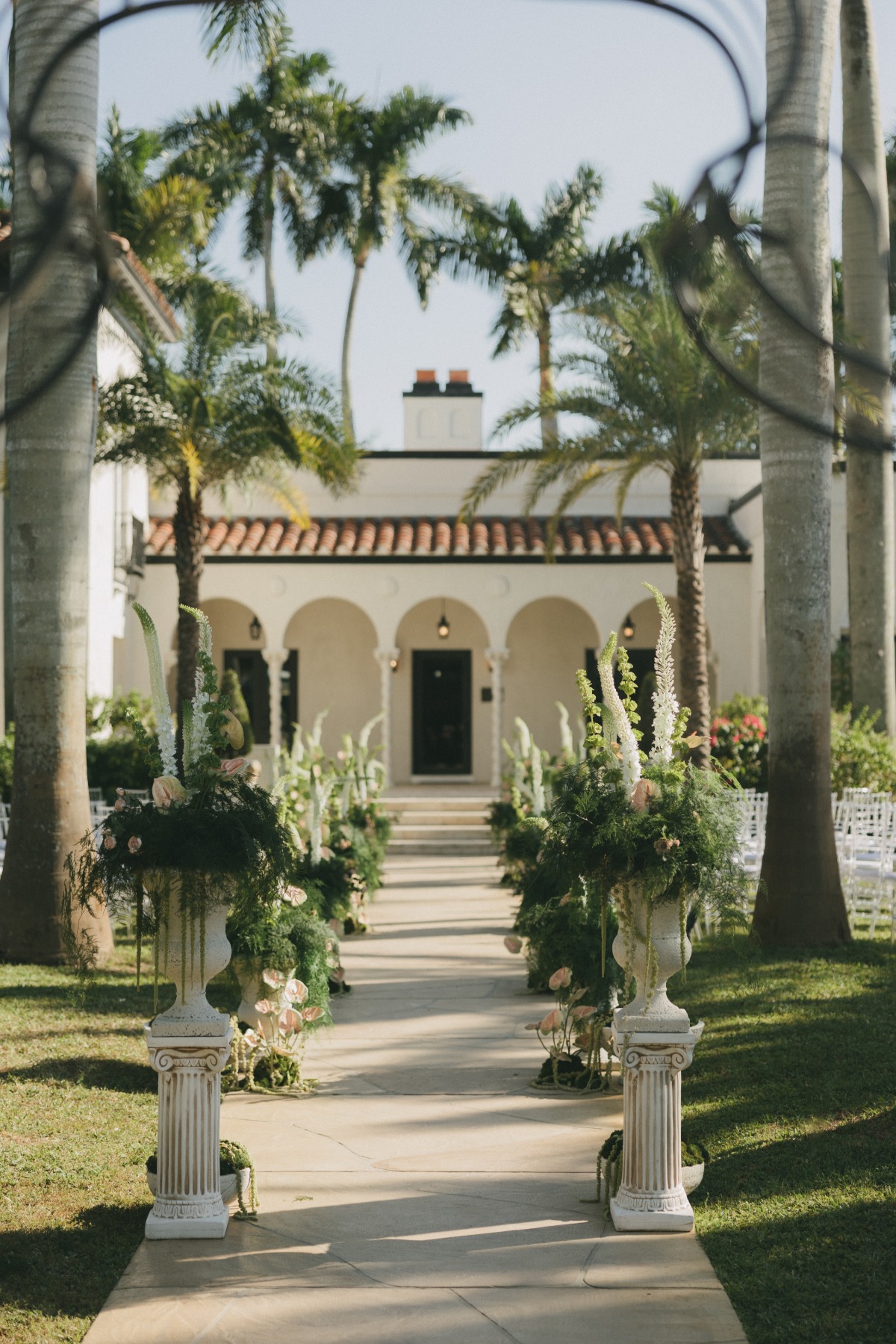 unique and classic fort meyers florida wedding venue from the front of the aisle 