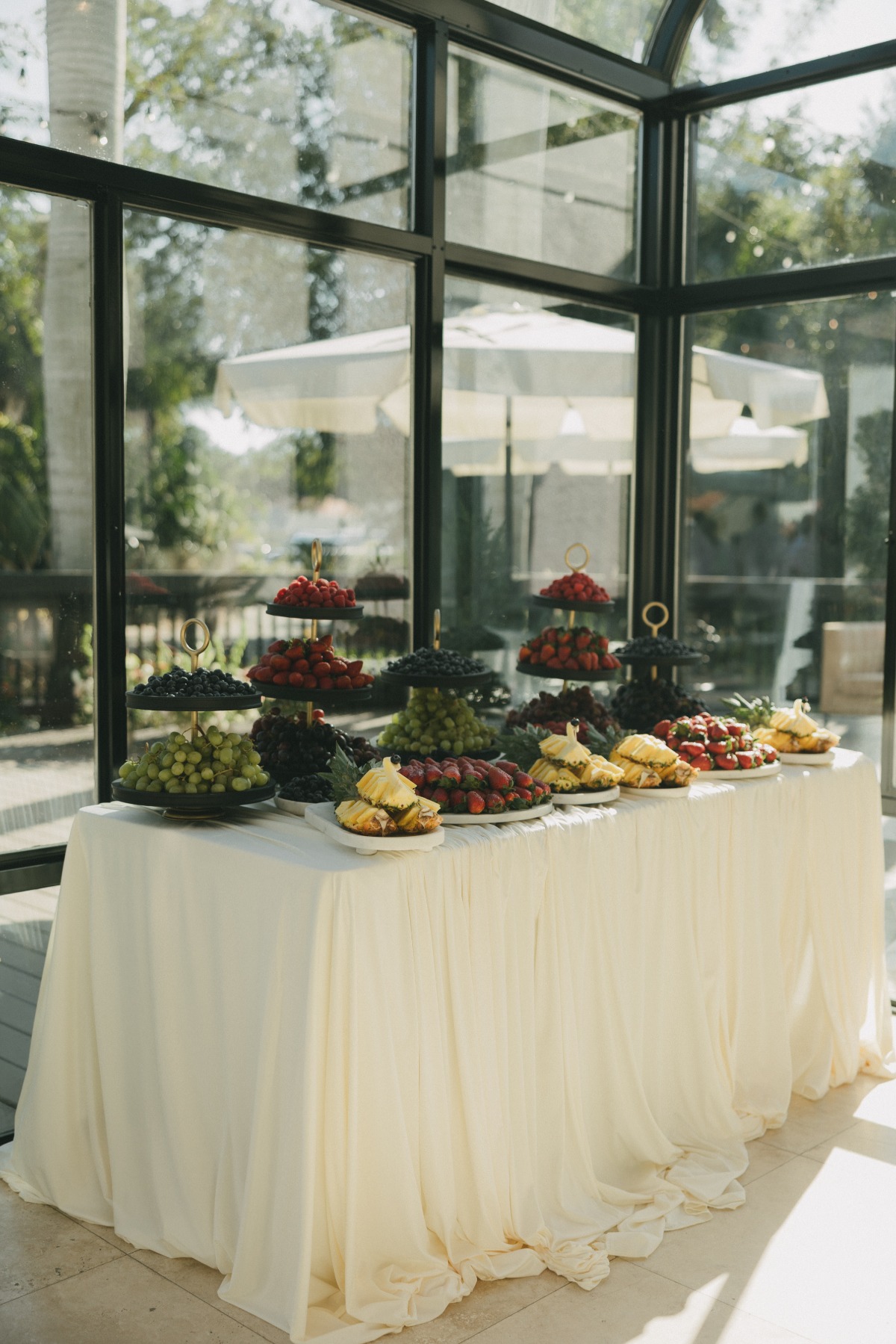 beautiful table decor set up with fruit display