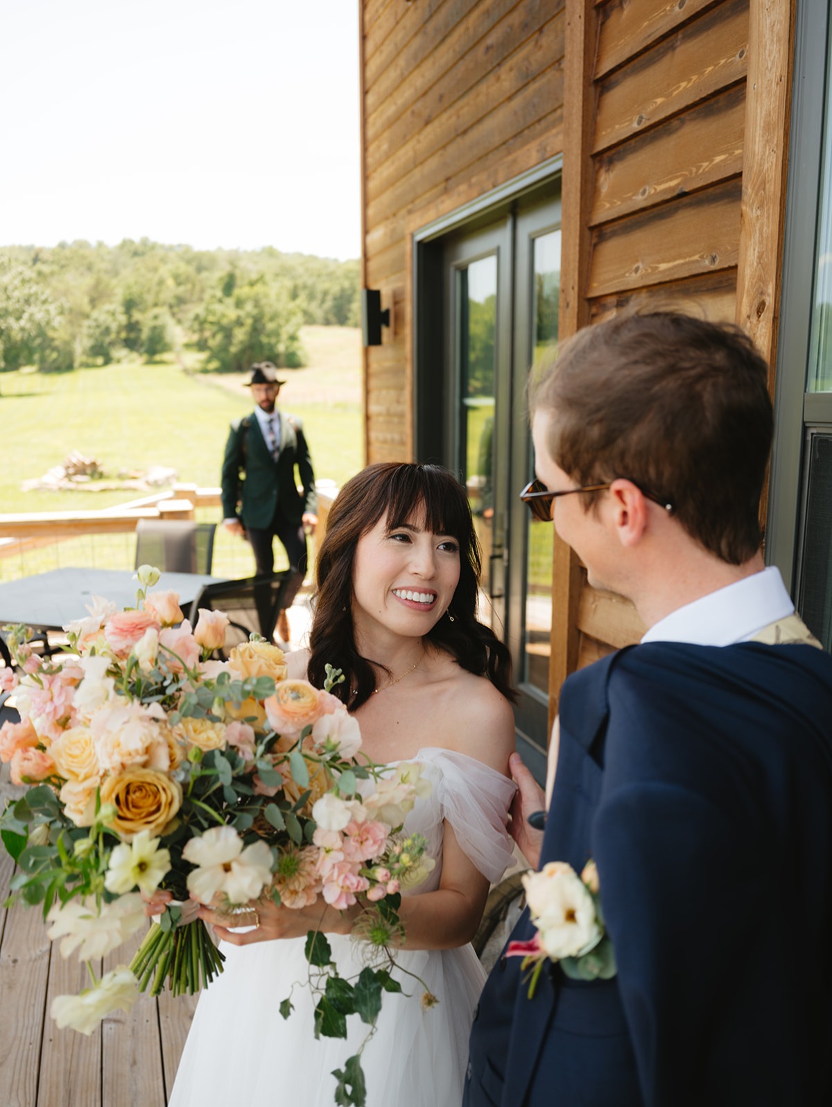 peach wedding flowers