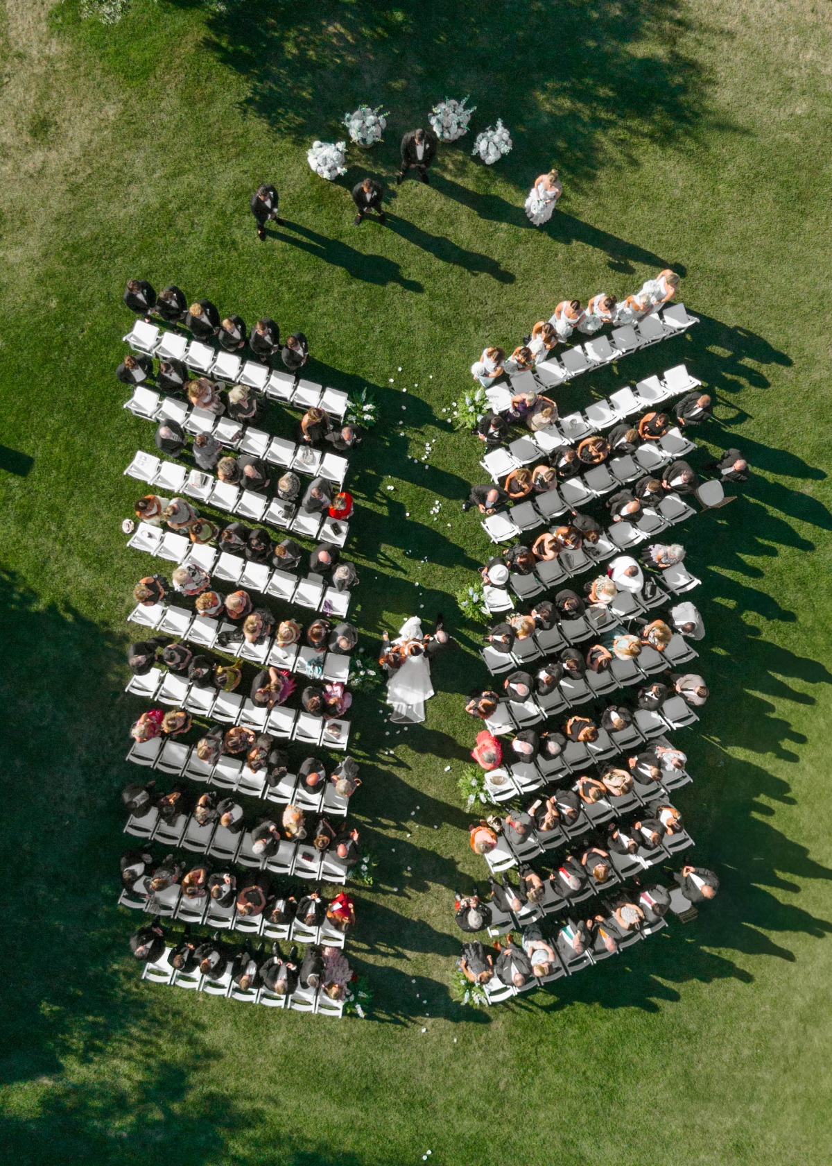 angled wedding ceremony seating