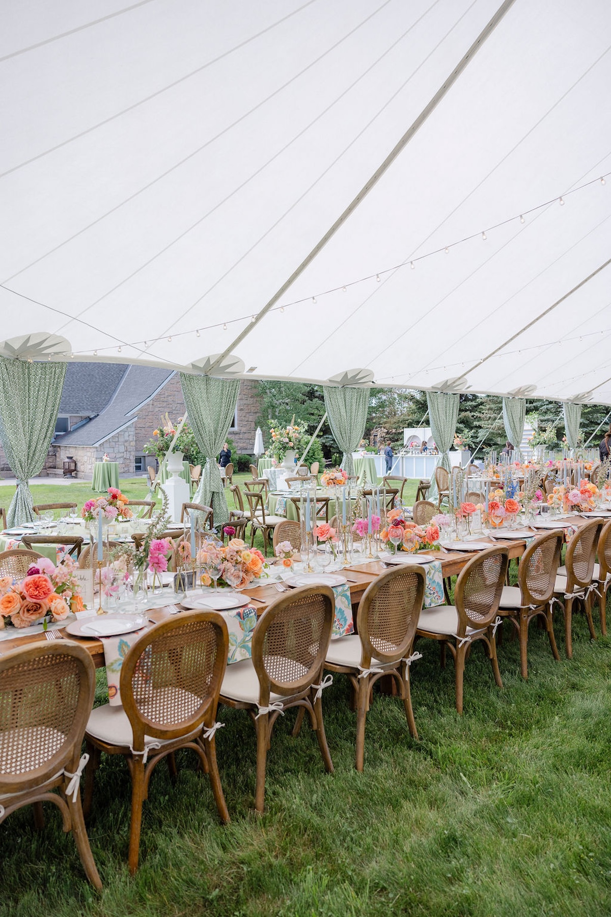 pastel tented wedding reception ideas