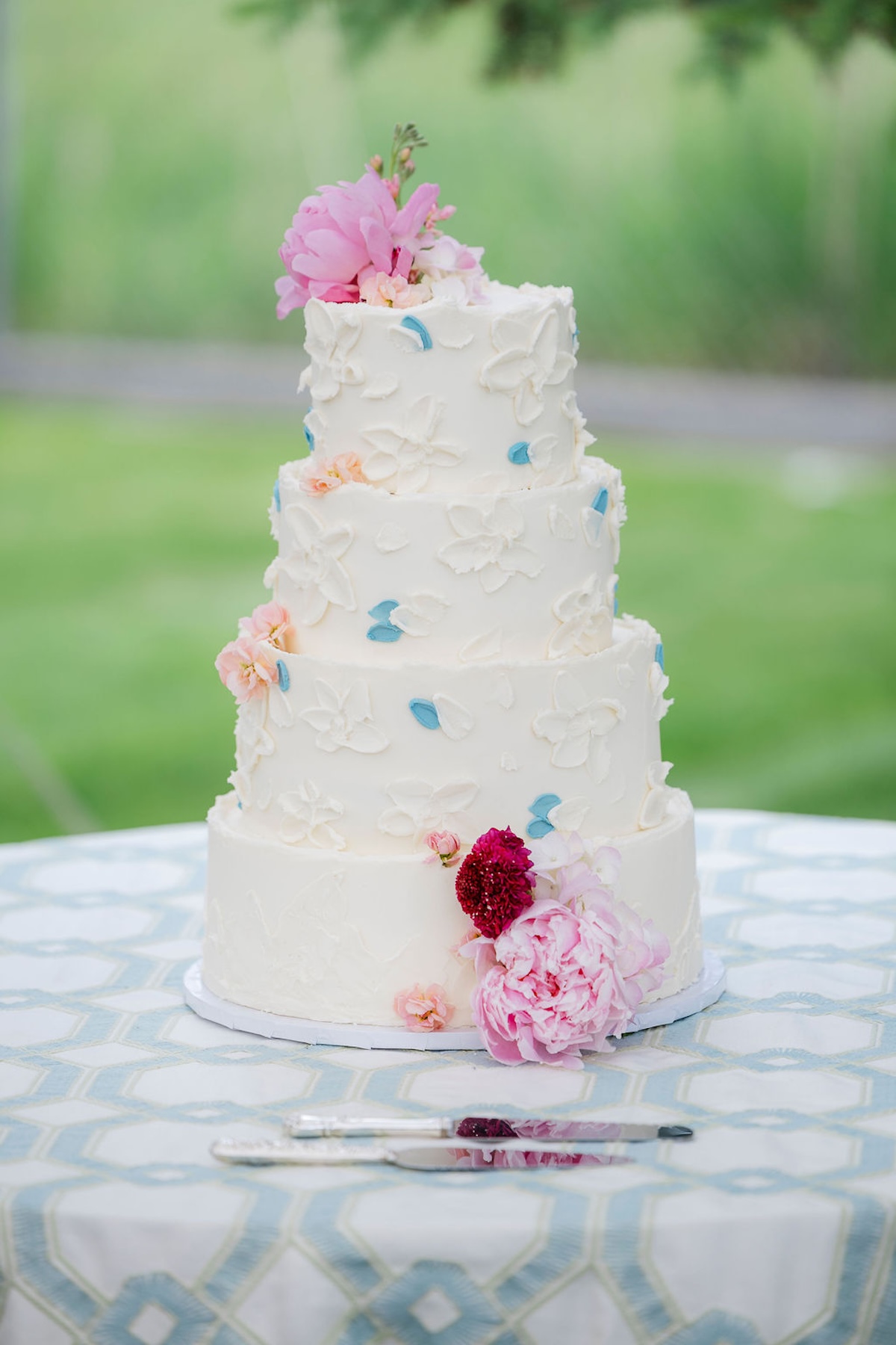 painted buttercream wedding cake