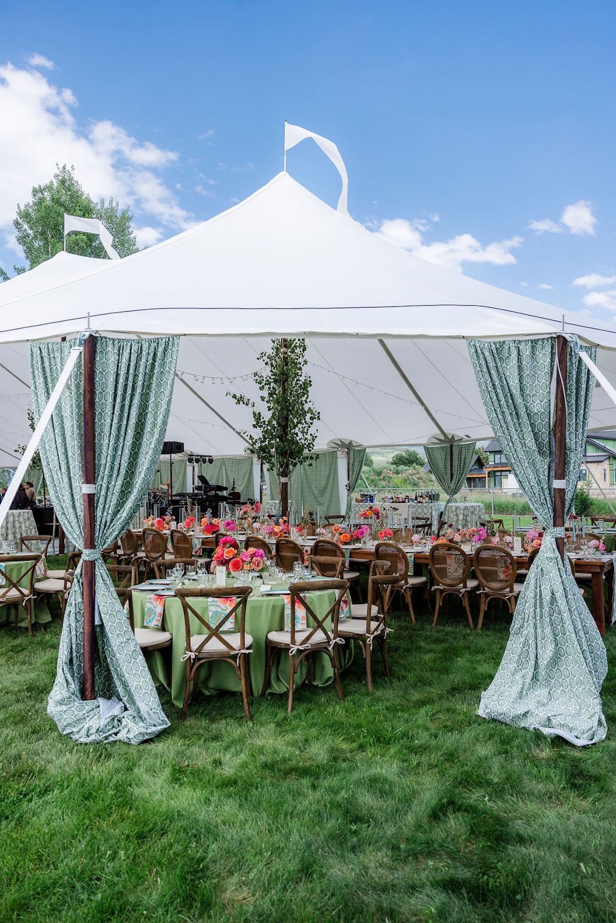tented wedding reception in the grand teton mountains