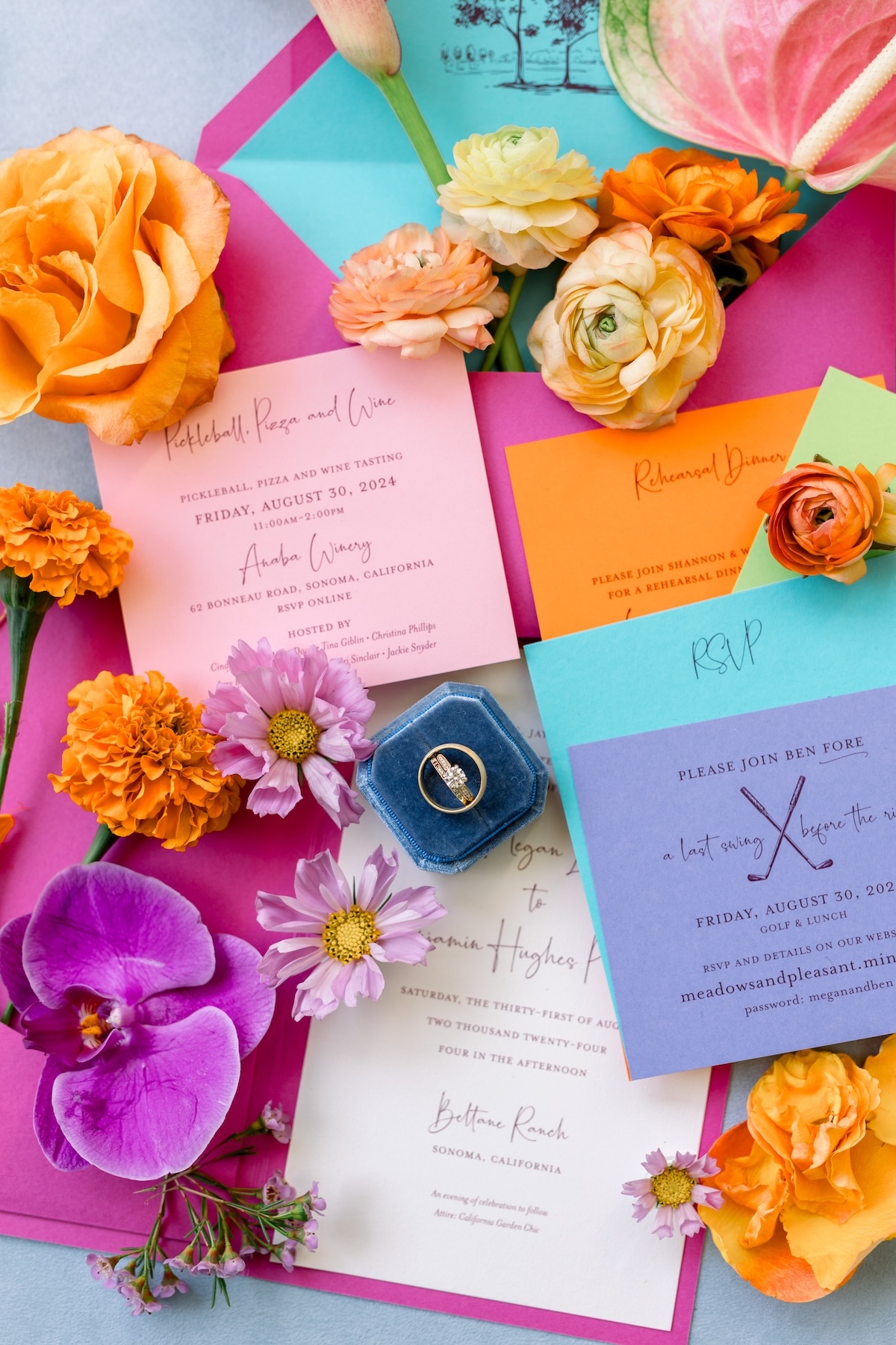 bright color invitations
