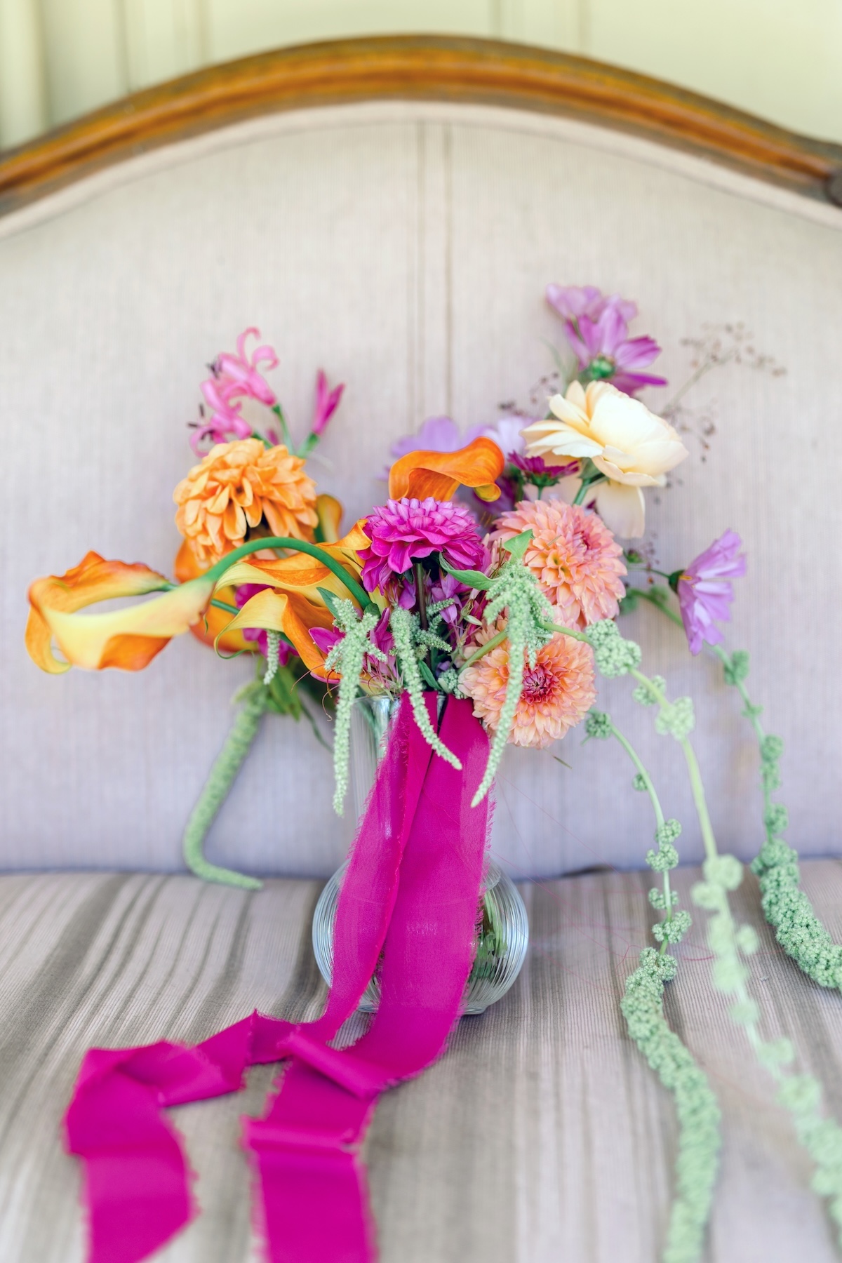 bright color dahlia bouquet