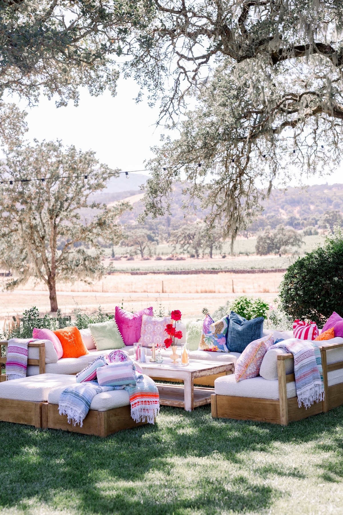 couch vignette for cocktail hour