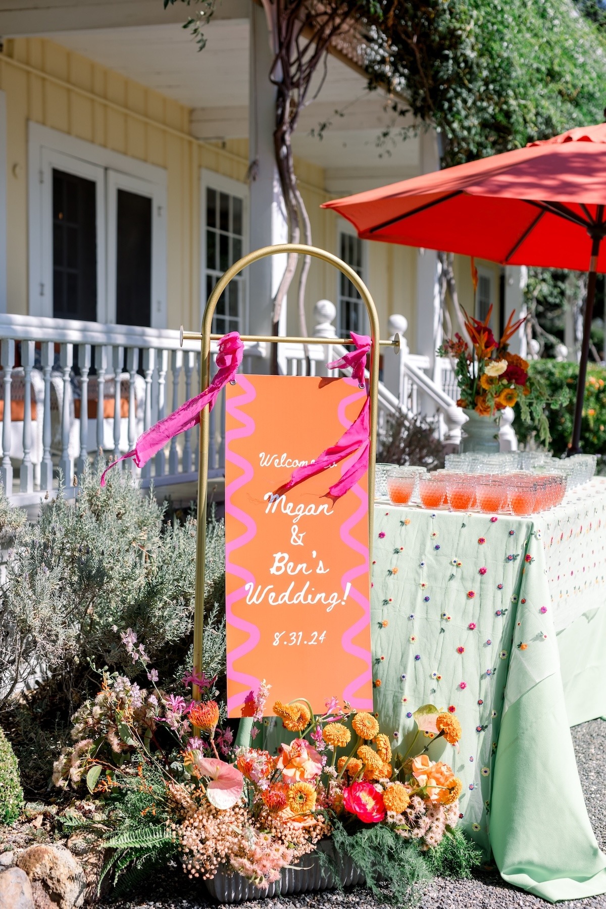 colorful mod-inspired welcome sign