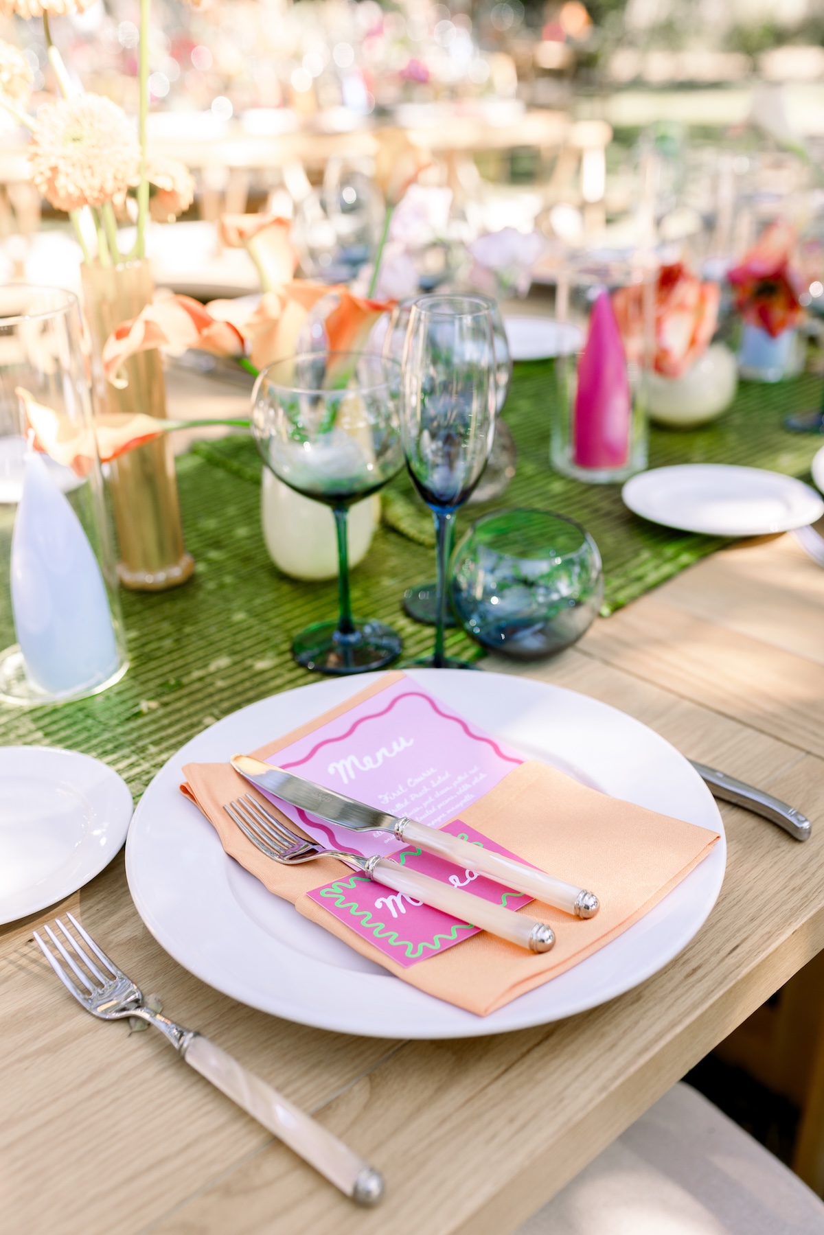 bright color wedding reception ideas