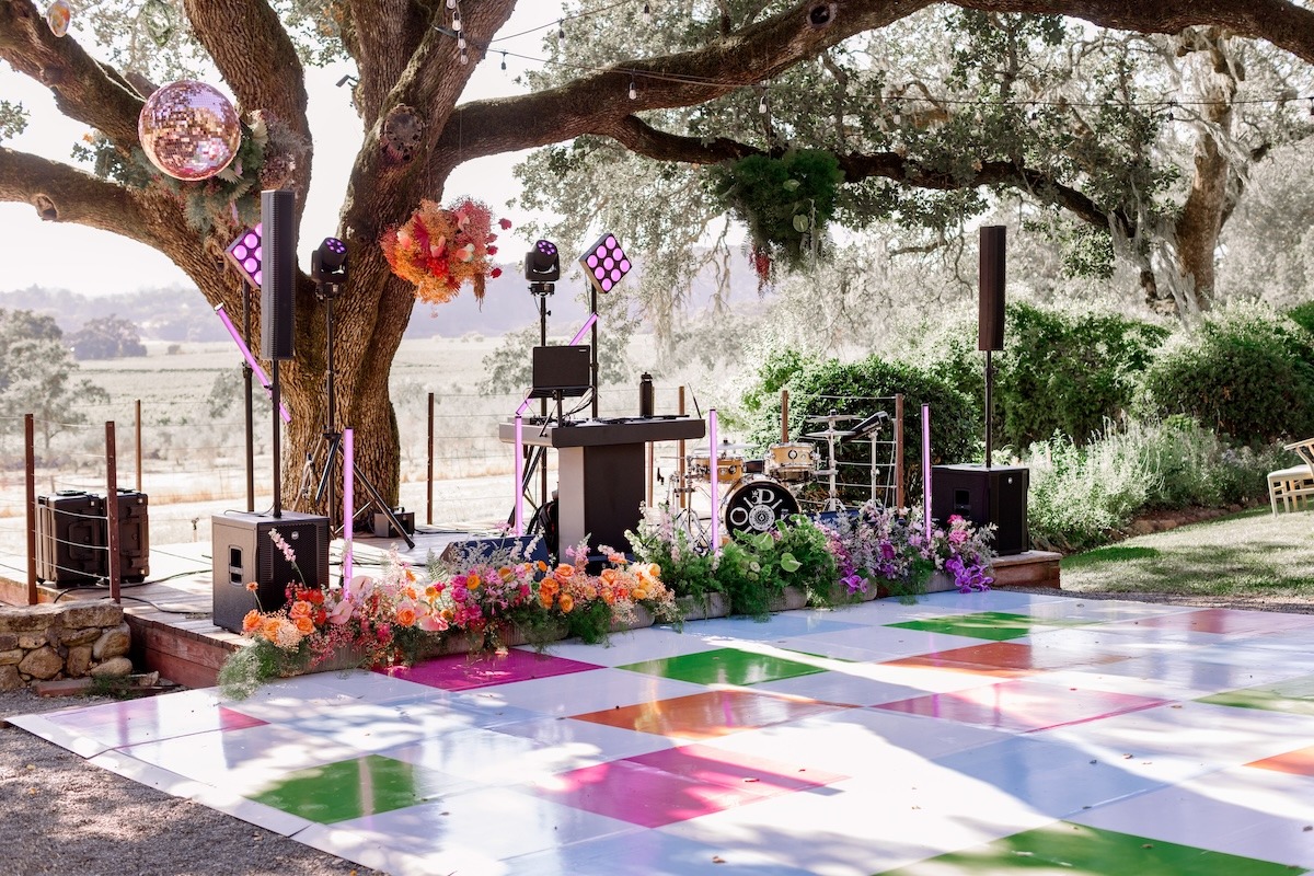 colorful checkered dance floor