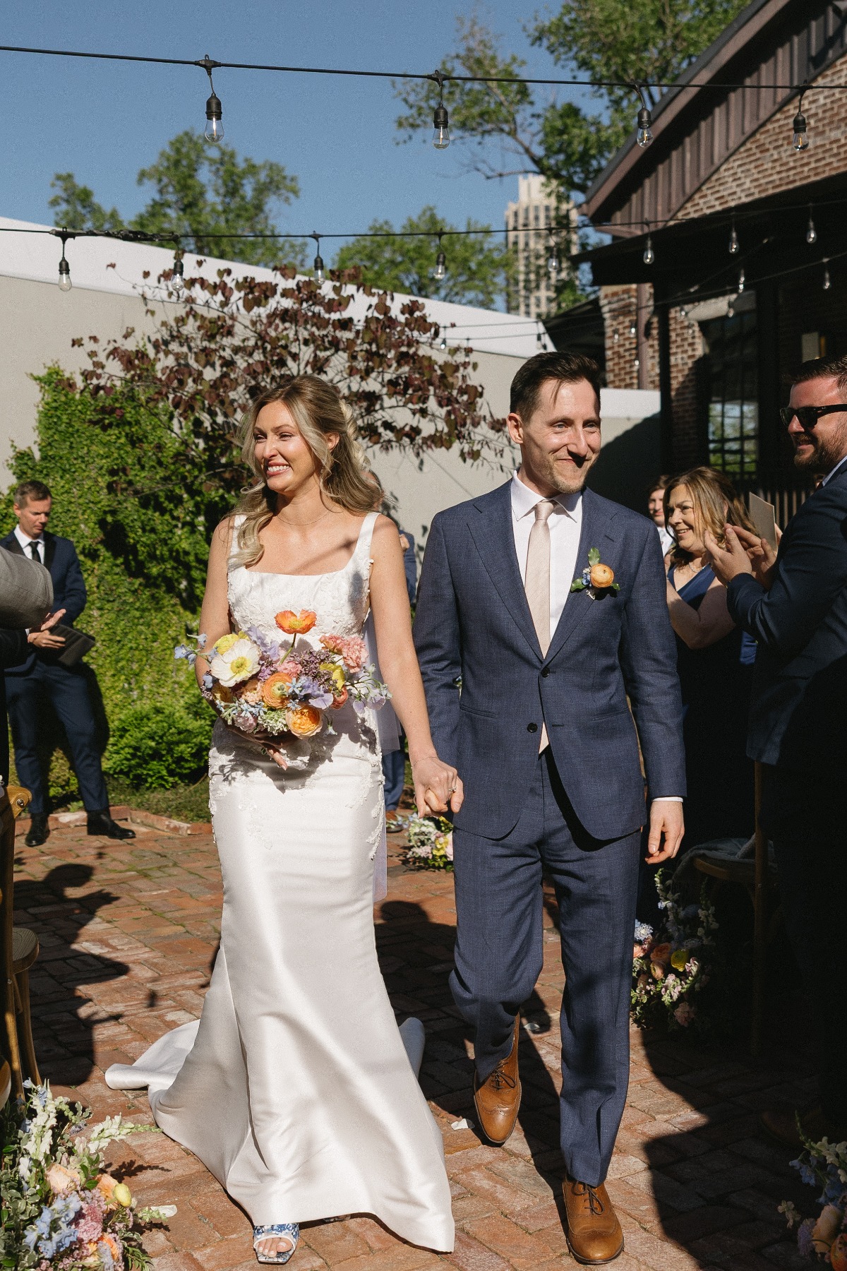 square neckline wedding gown