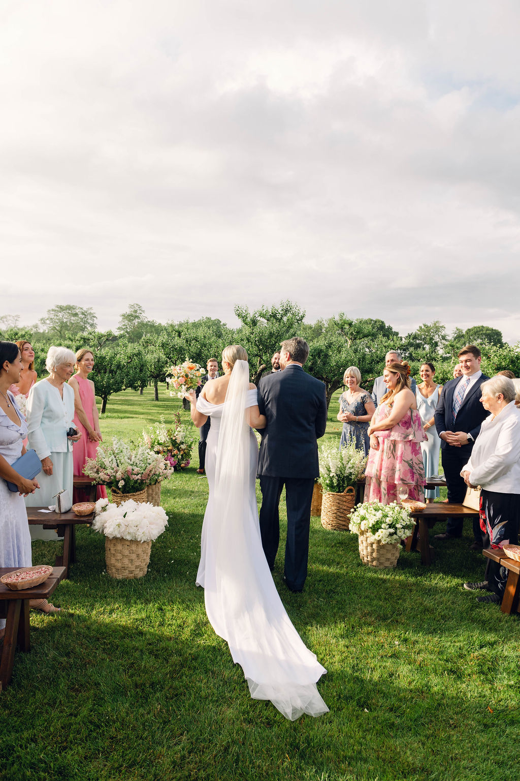 market basket wedding flowers
