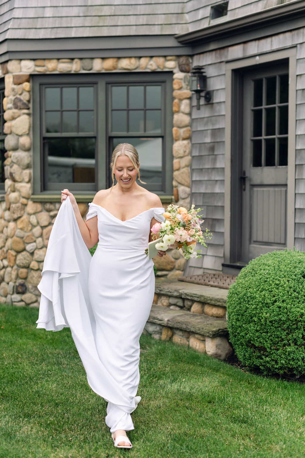 custom alyssa kristen off the shoulder wedding dress