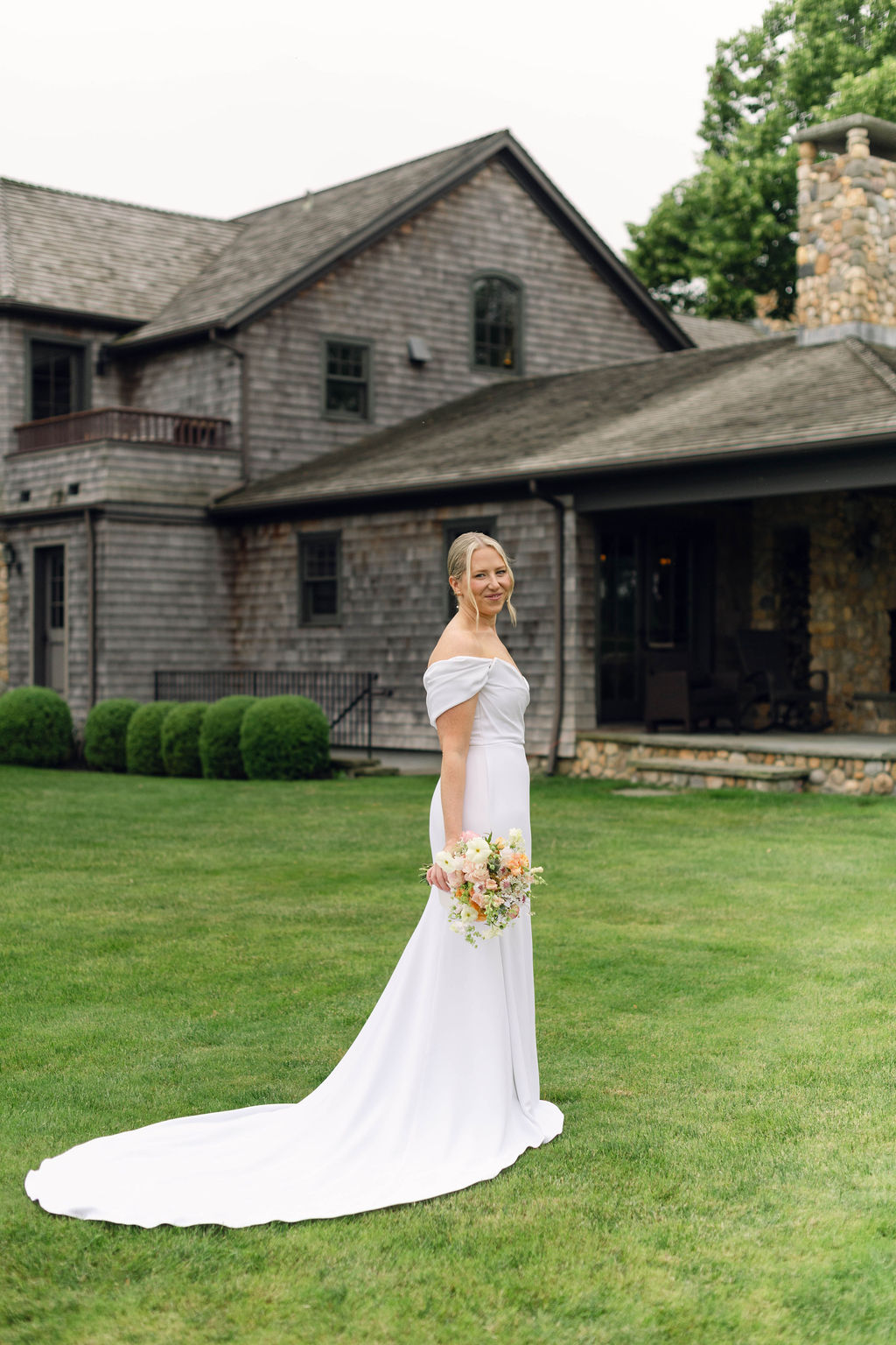 bride in custom wedding gown