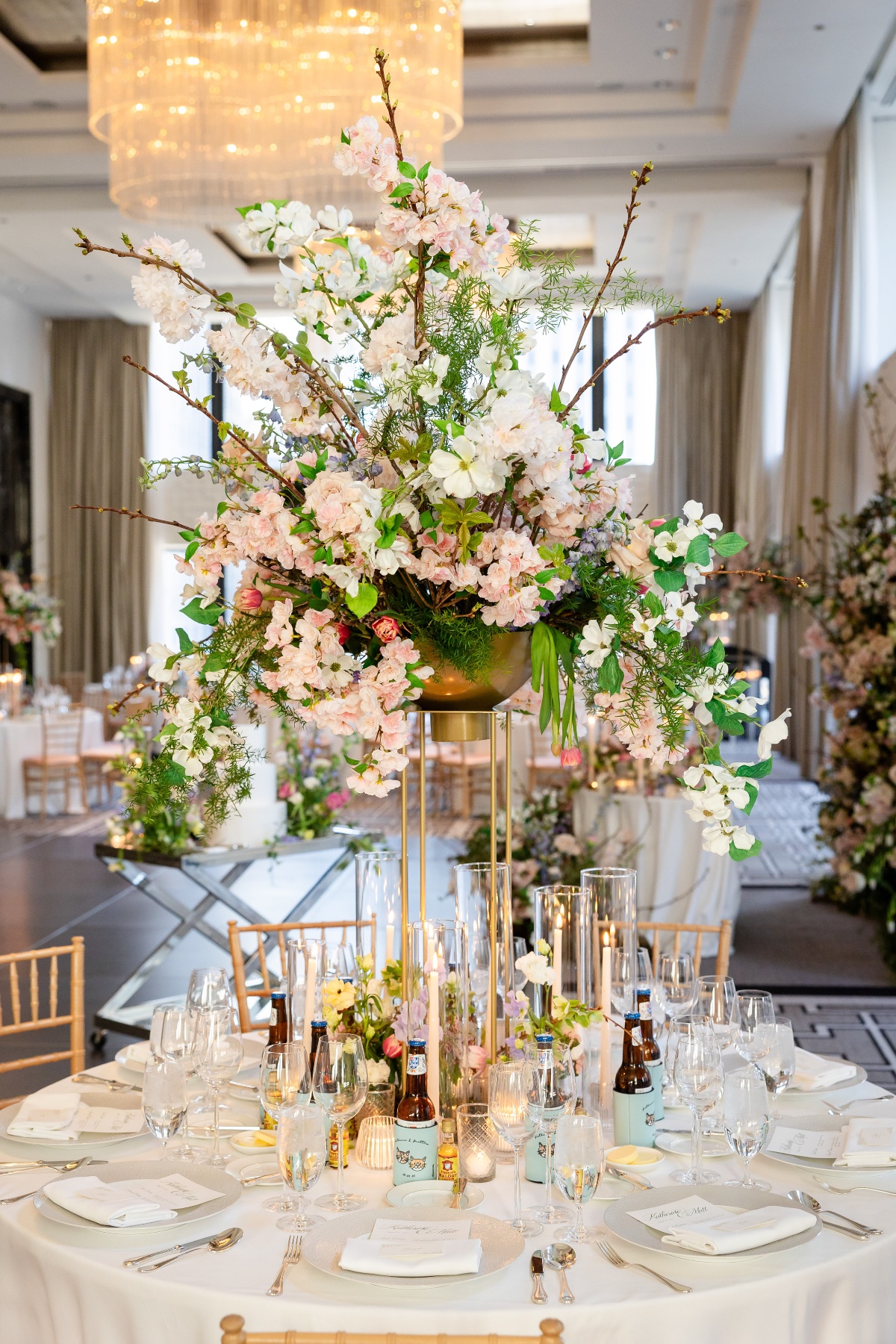 elevated spring wedding flowers