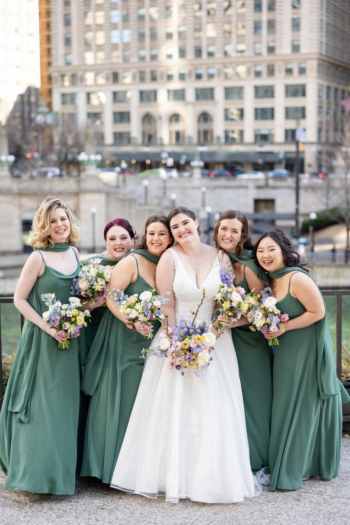 green bridesmaid dresses