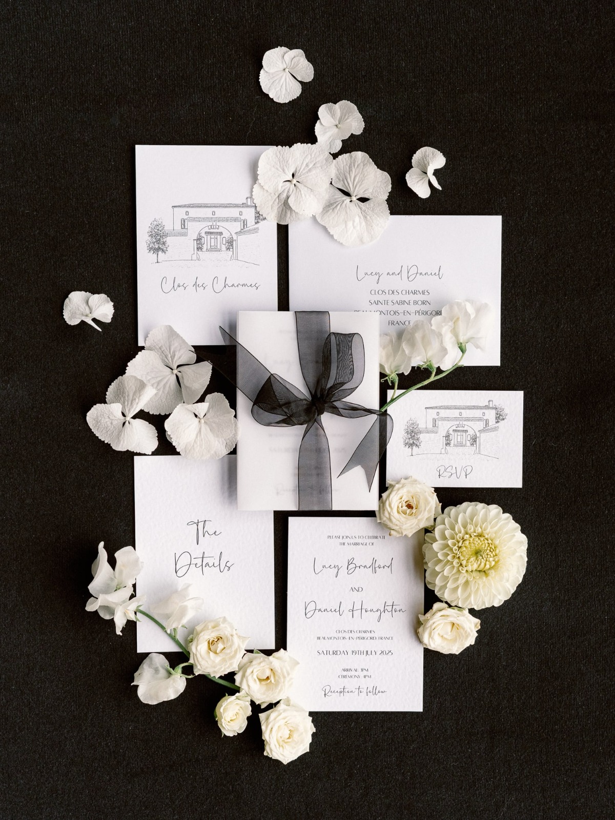 simple black and white wedding invitations