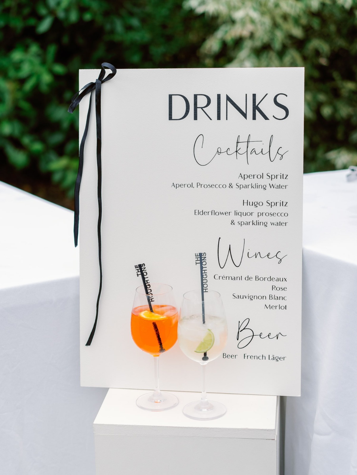 modern bar sign for wedding