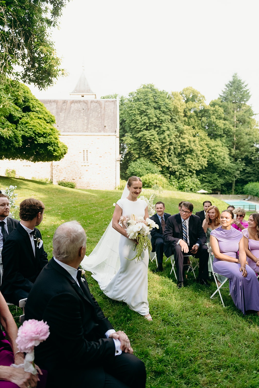 classic crepe wedding dress