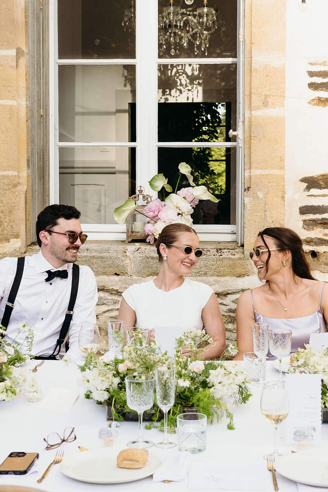white and green centerpieces