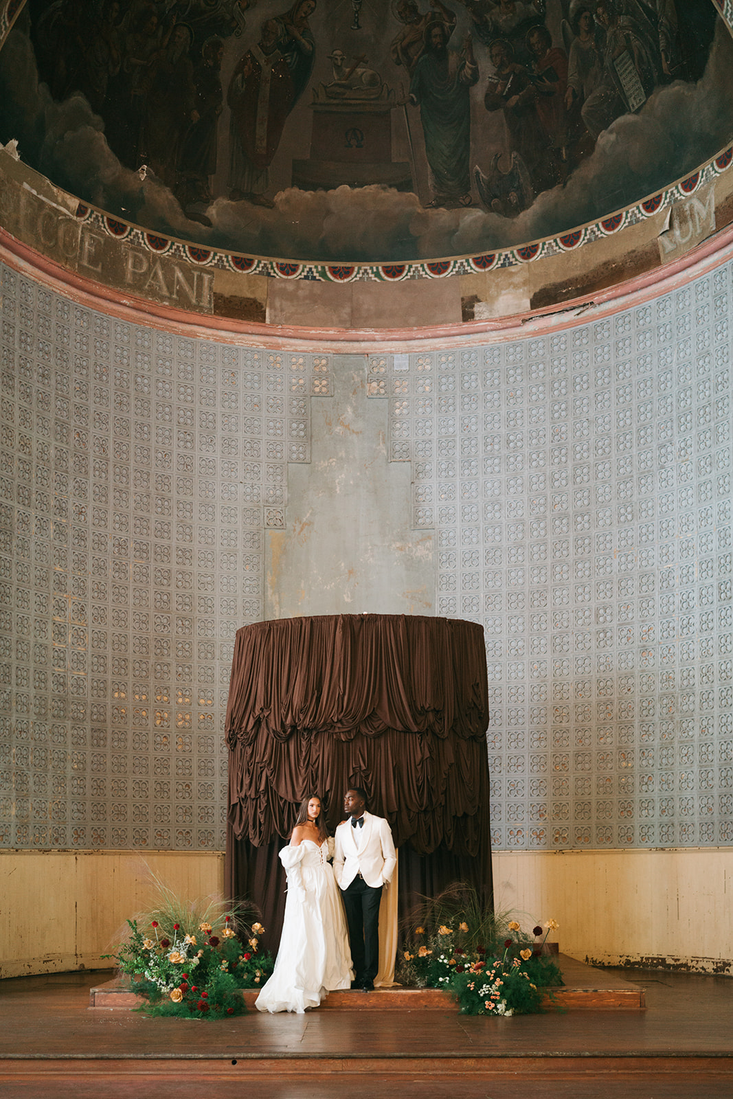 chocolate brown draping