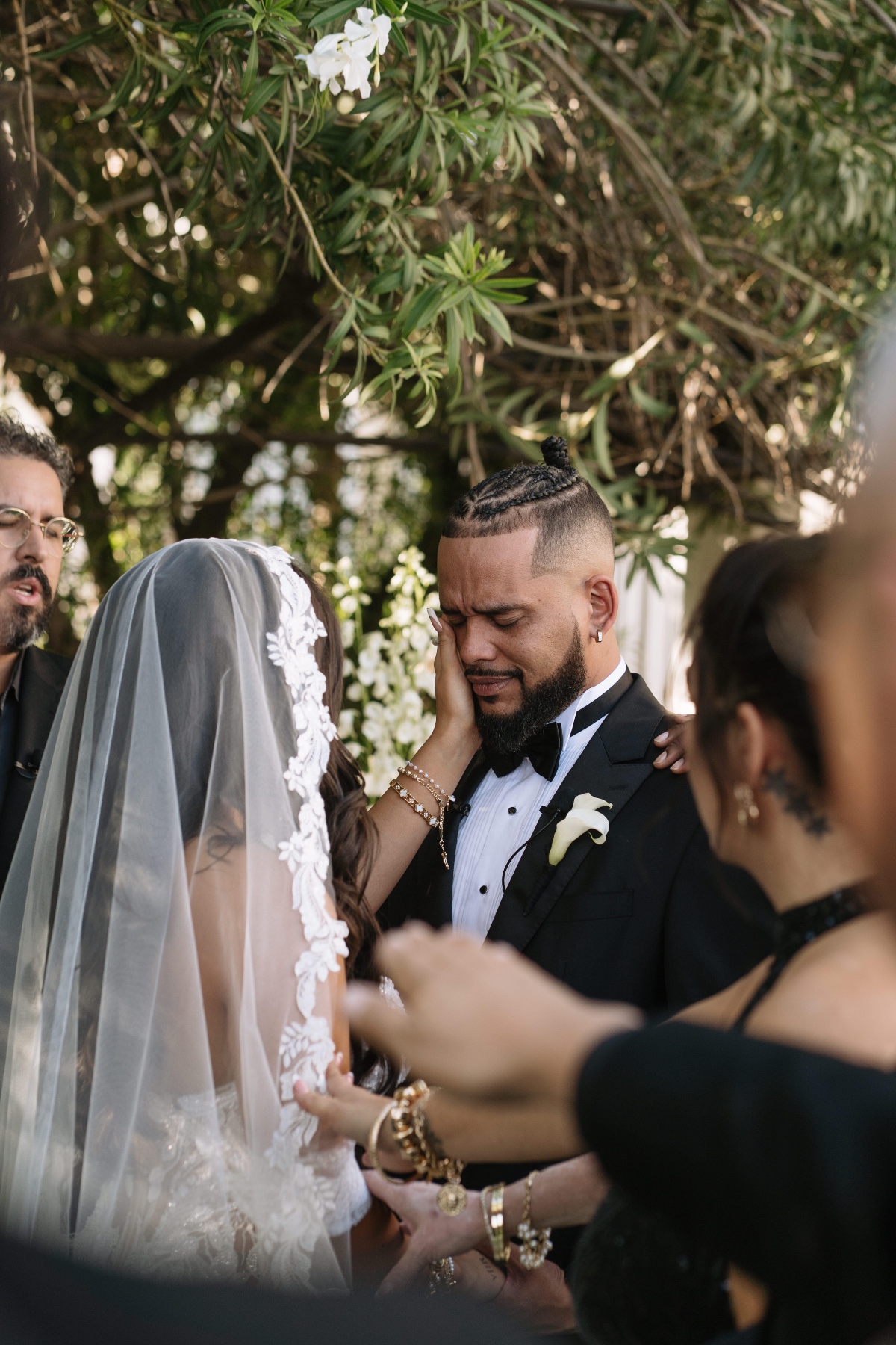 emotional wedding ceremony candid
