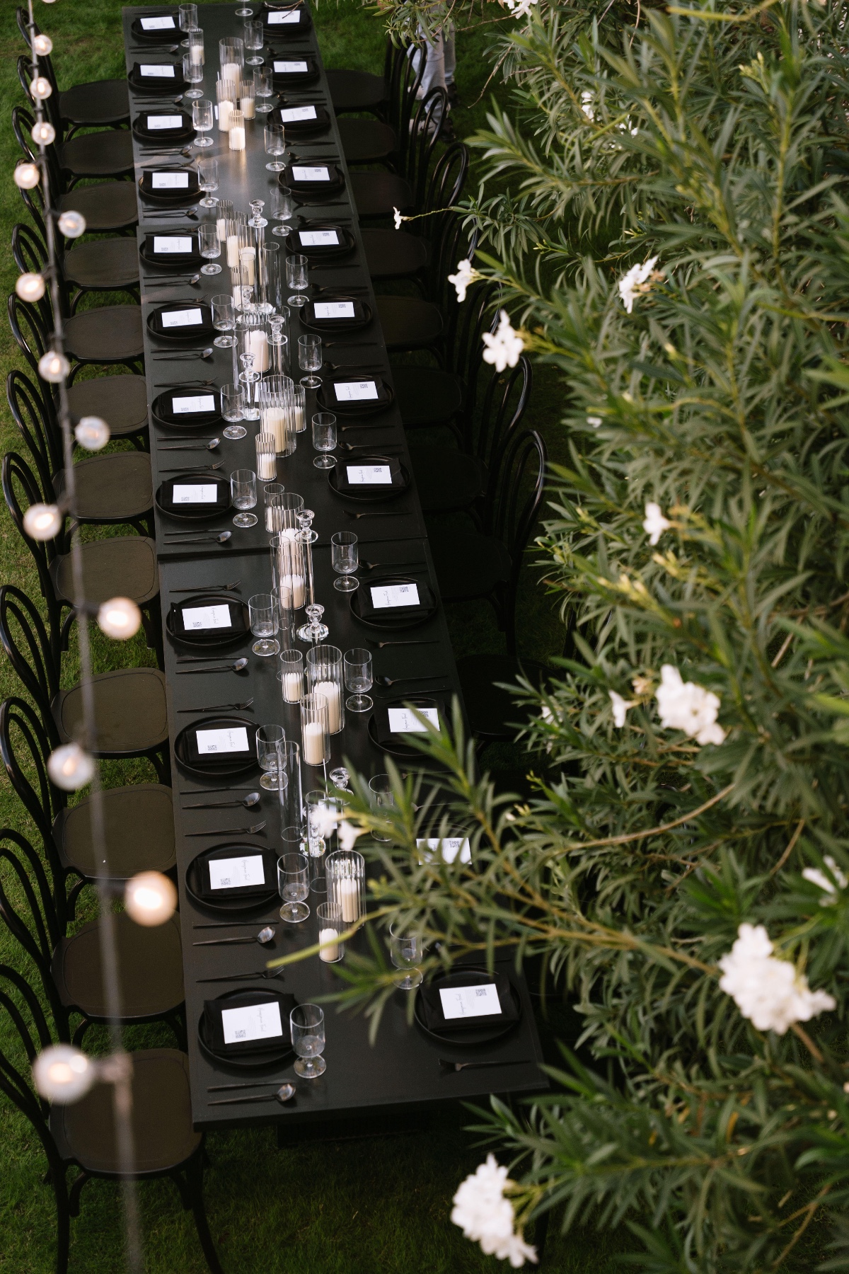 long black wedding table ideas