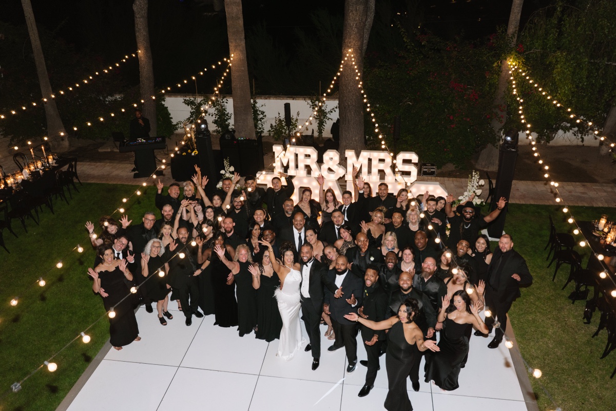 group reception drone photo ideas