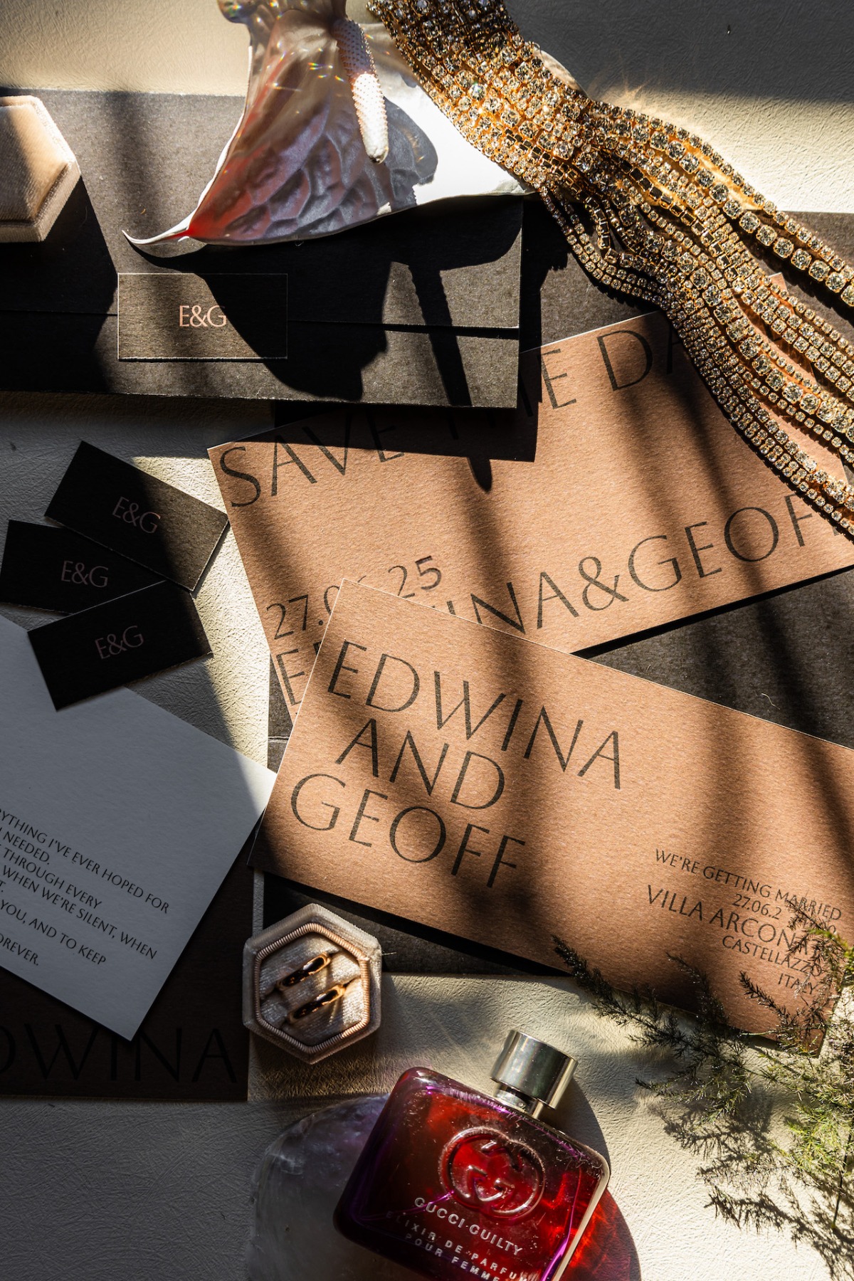 coffee colored wedding invitations