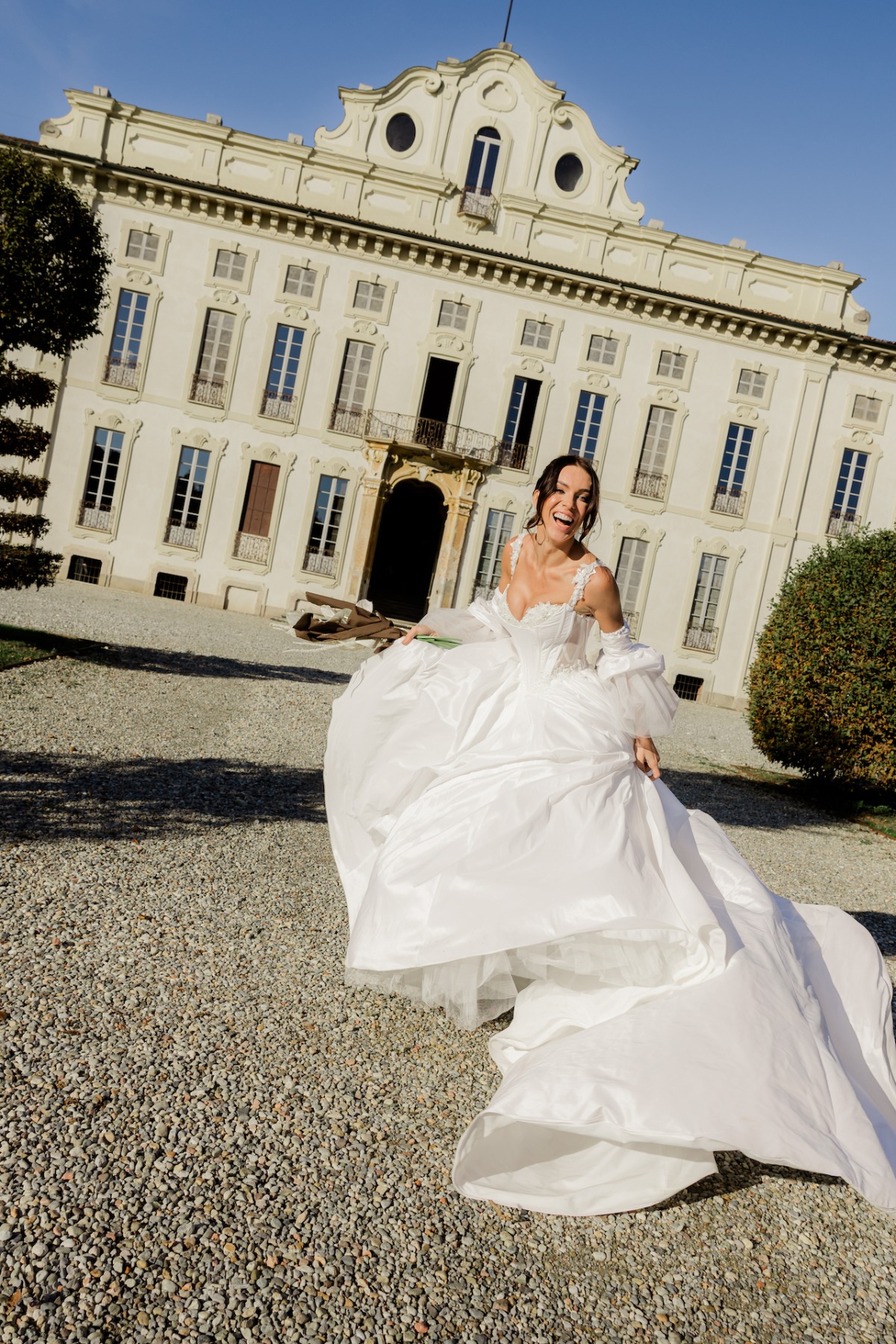 bride in voluminous ballgown