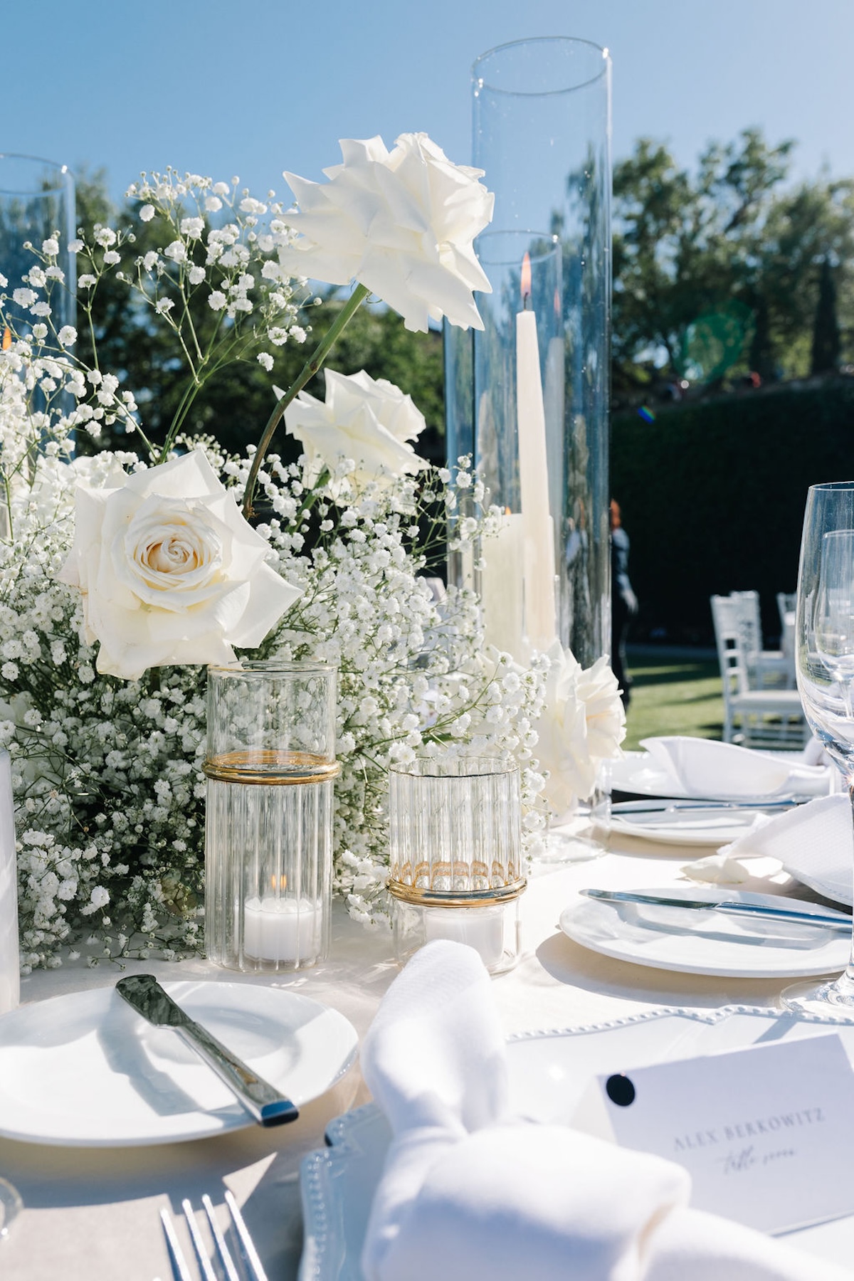 all white wedding decor