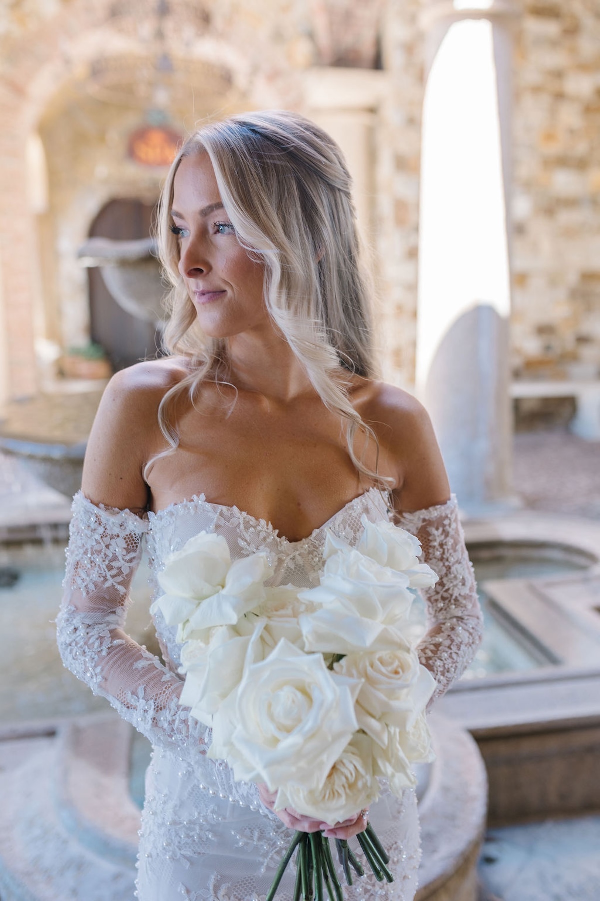 off the shoulder wedding dress ideas