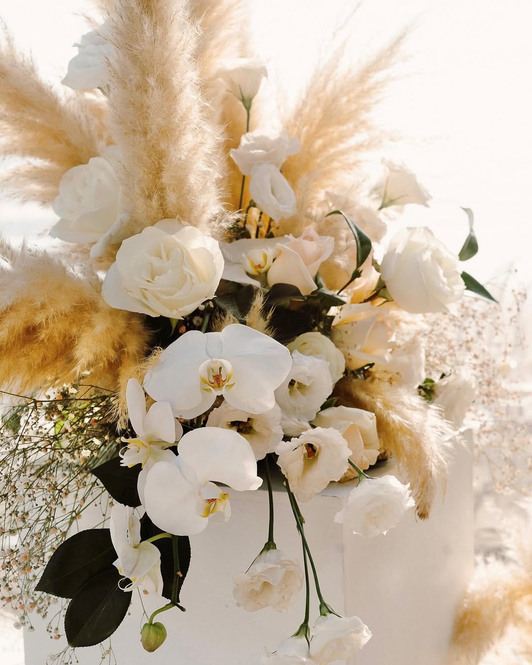 beach wedding flowers at villa punto de vista