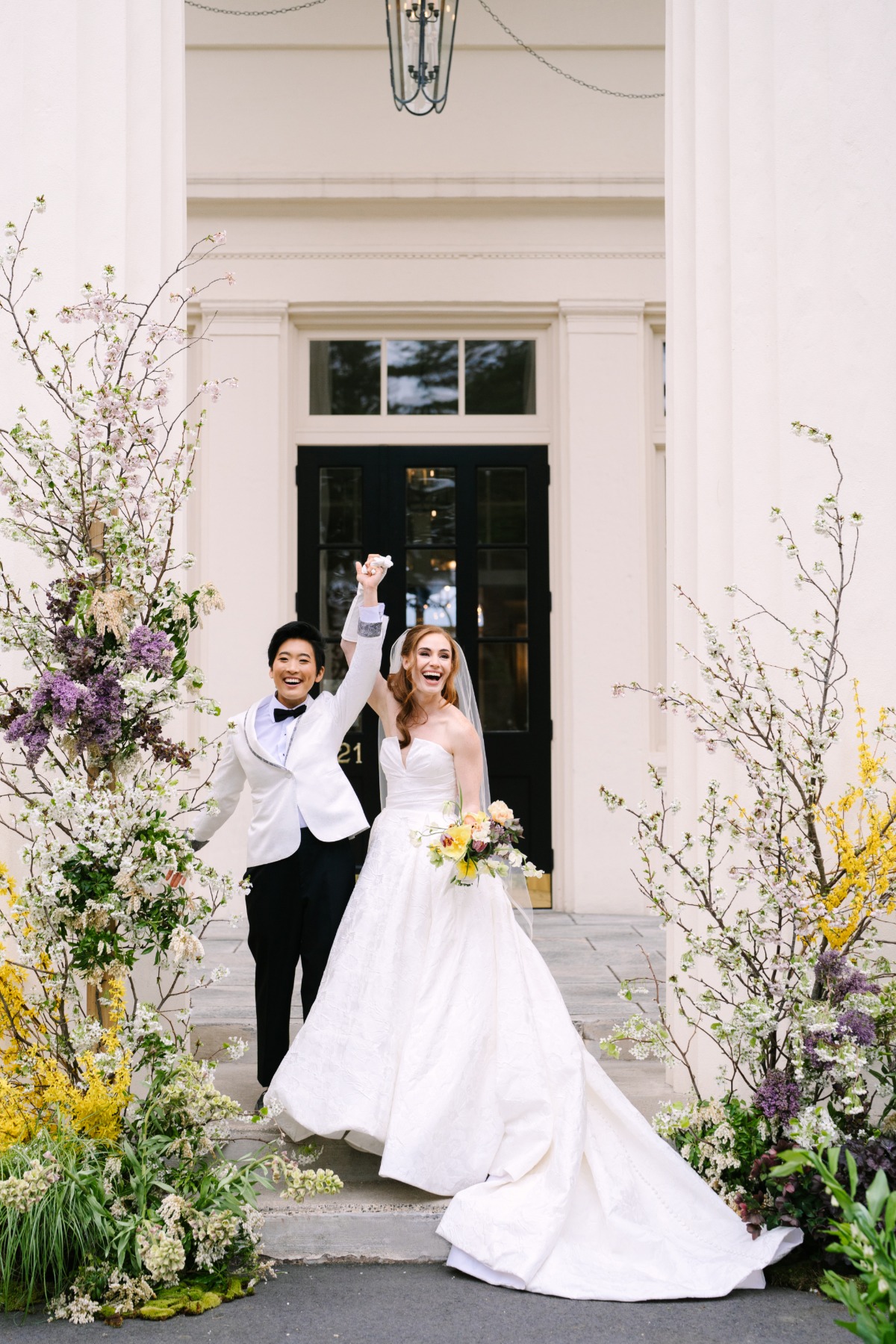 couple happy after vows