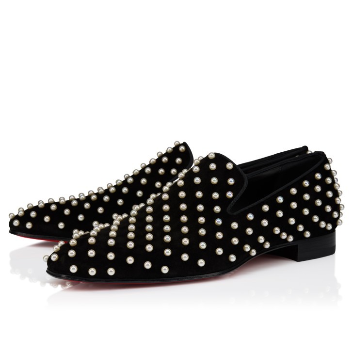 louboutin loafers with pearls for men