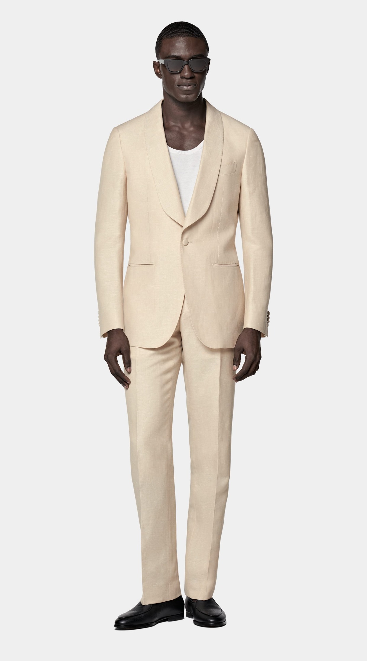linen tux for beach wedding