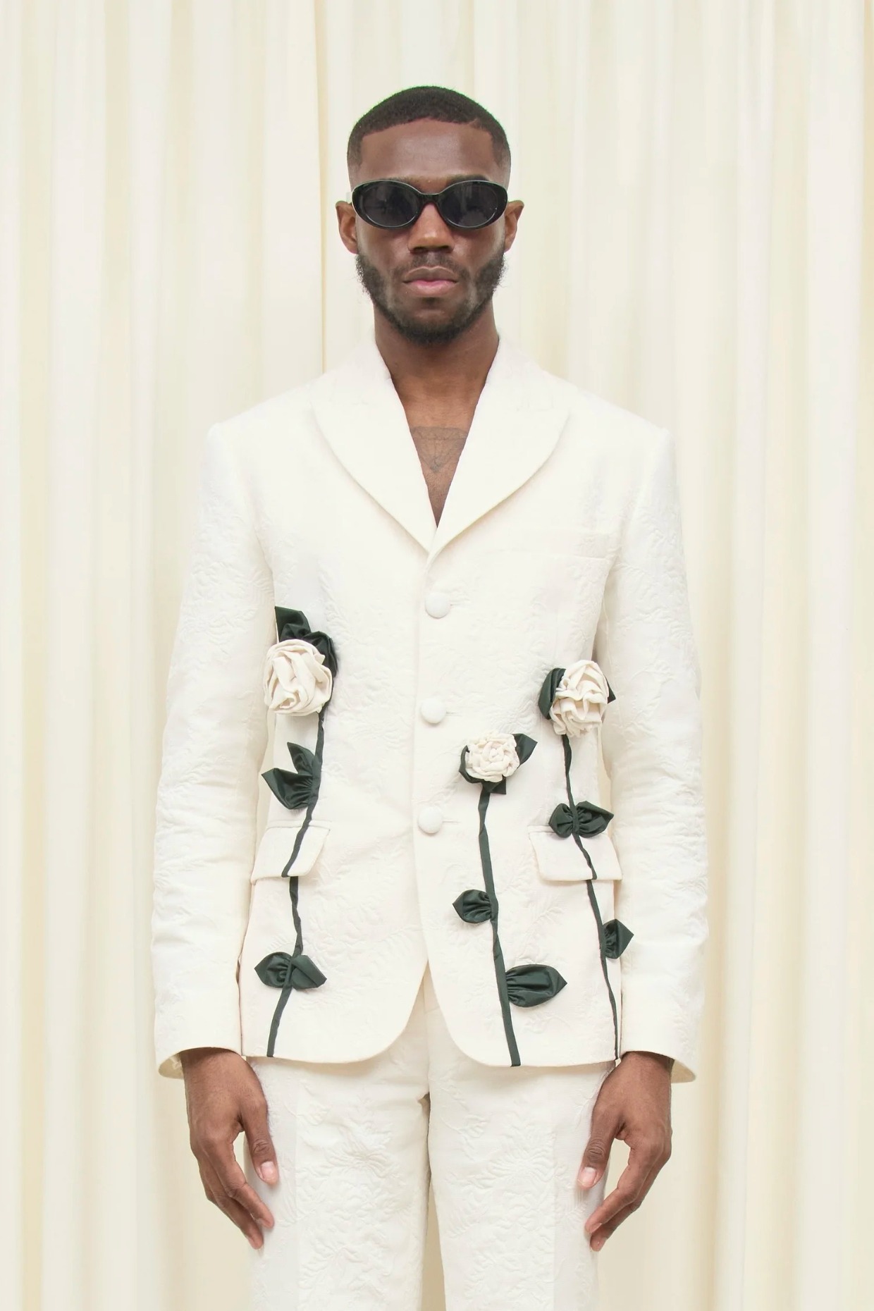 non traditonal menswear wedding look for groom